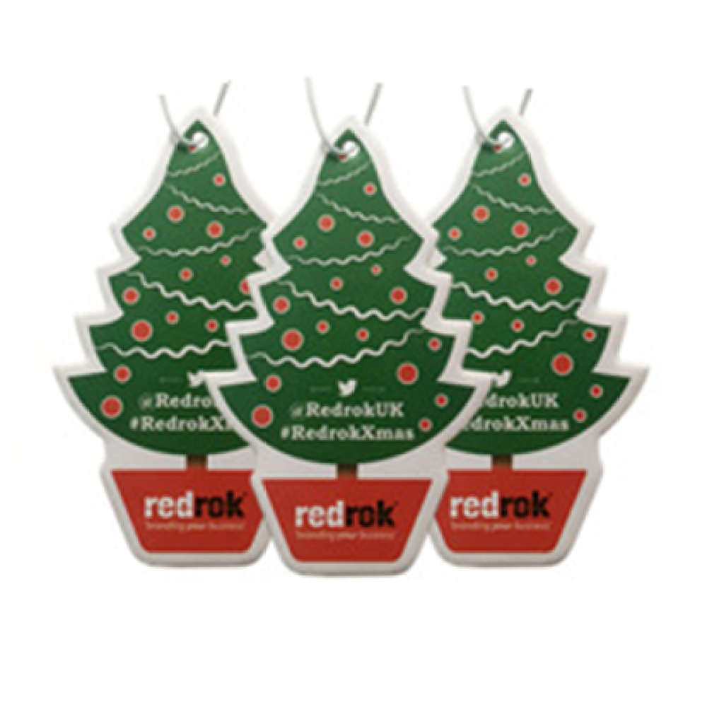 Christmas Tree Die Cut Car Air Freshener With Custom Logo